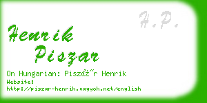 henrik piszar business card